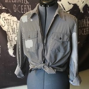Stripped long sleeve/ button down/ shirt